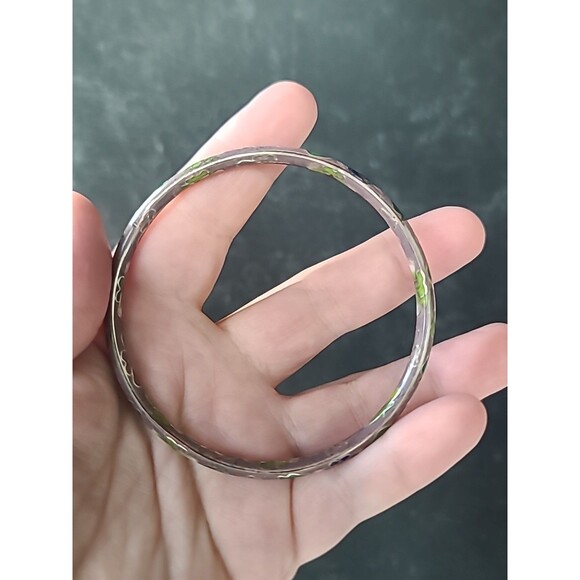 Cloisonne Floral Enamel Bangle Bracelet Vintage - Picture 6 of 10